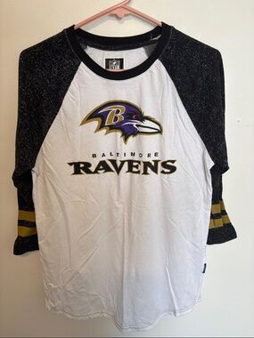 NFL Baltimore Ravens Raglan Shirt - White, Black, Purple, Gold